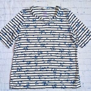 NWOT Women’s Large Petite LL Bean Supima Cotton VNeck Tunic Shirt Blouse